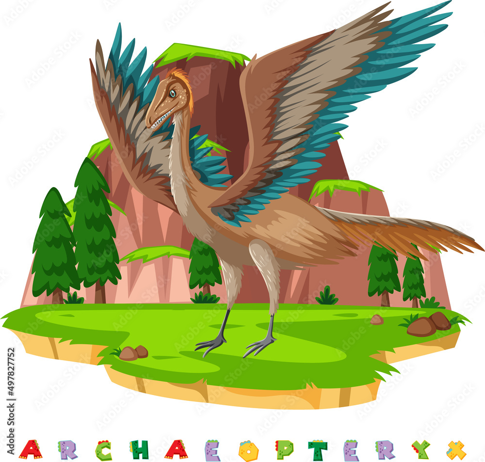 始祖鸟的恐龙单词卡