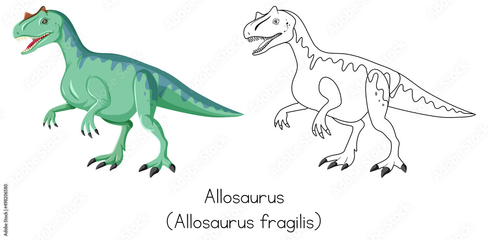 异特龙的恐龙素描