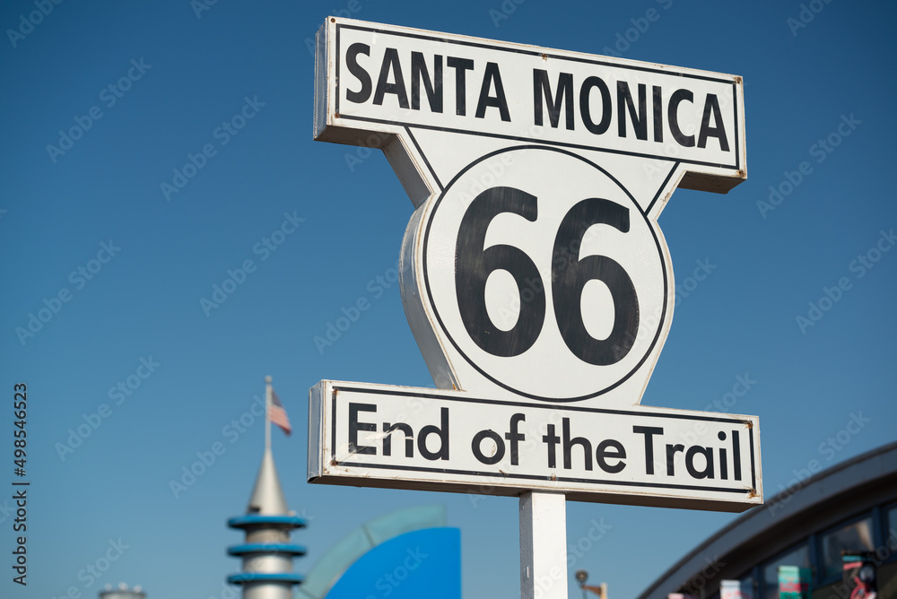 加利福尼亚州洛杉矶66号公路终点路标