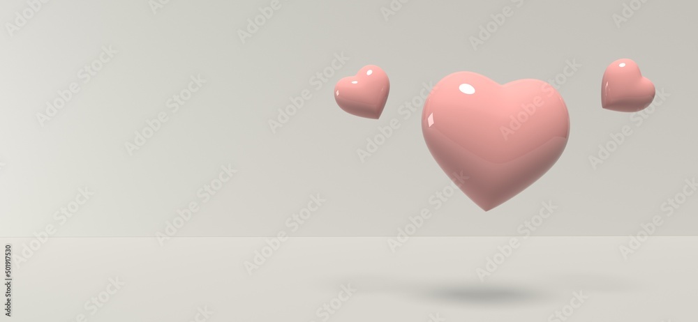 心灵-欣赏与爱情主题-3D渲染插图