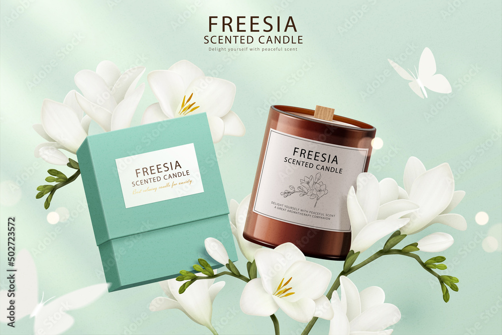 Freesia香味蜡烛广告