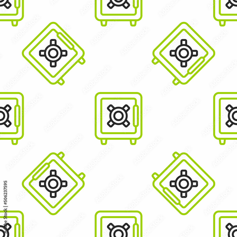 Line Dog house icon isolated seamless pattern on white background. Dog kennel. Vector