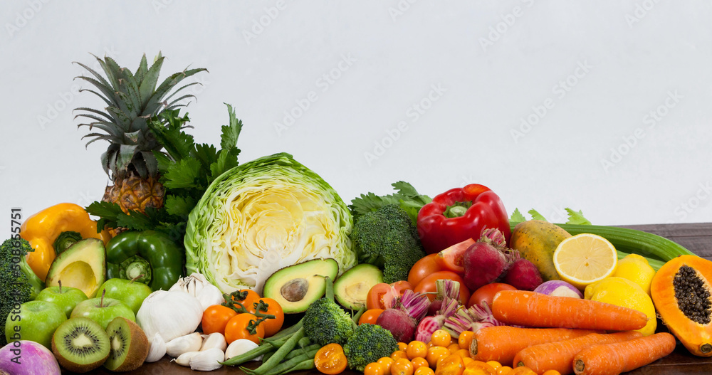 水果和蔬菜的新鲜有机素食形象
