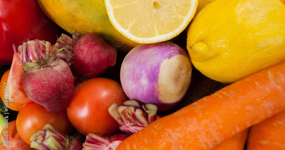 水果和蔬菜的新鲜有机素食形象