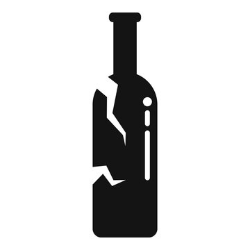 Crack bottle waste icon simple vector. Trash recycle