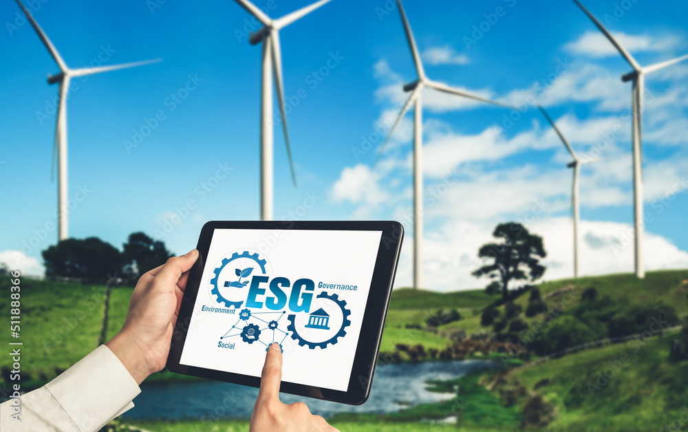 为环境节约和ESG商业理念而进行的绿色商业转型。商人使用标签
