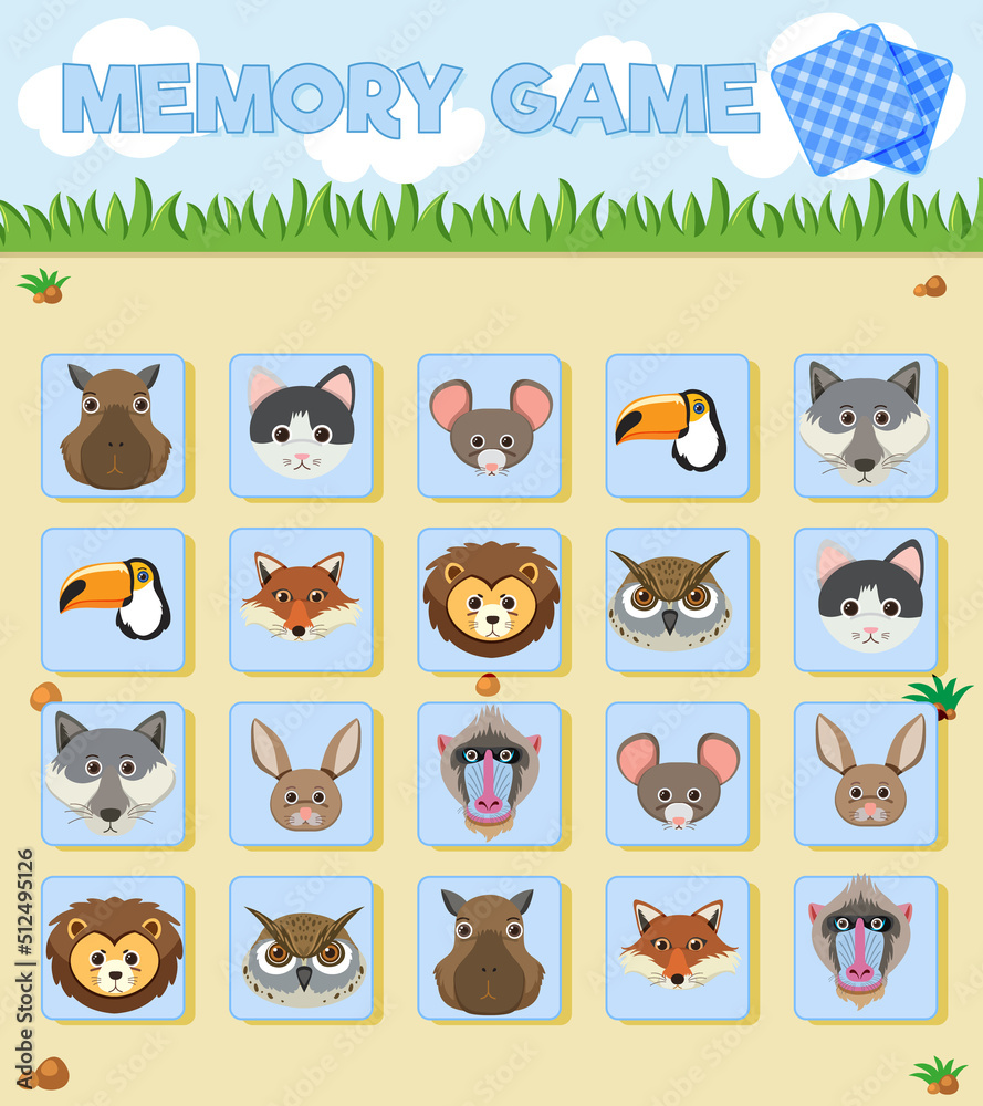 动物记忆卡游戏