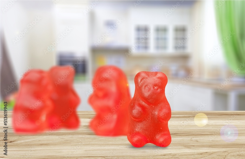Colorful jelly bears tasty sweet candy