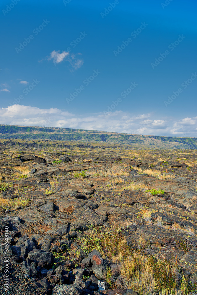 夏威夷大岛景观，带复制空间。莫纳克亚休眠火山的景观
