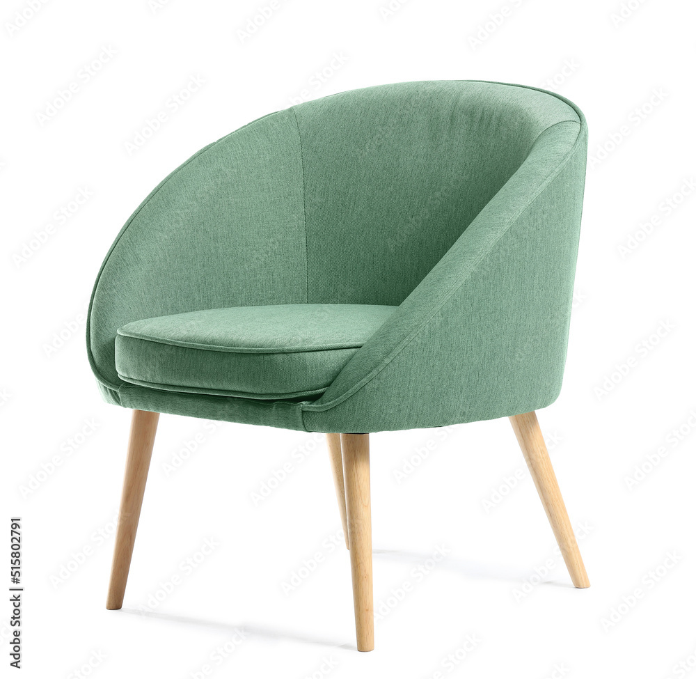 白底现代绿色扶手椅