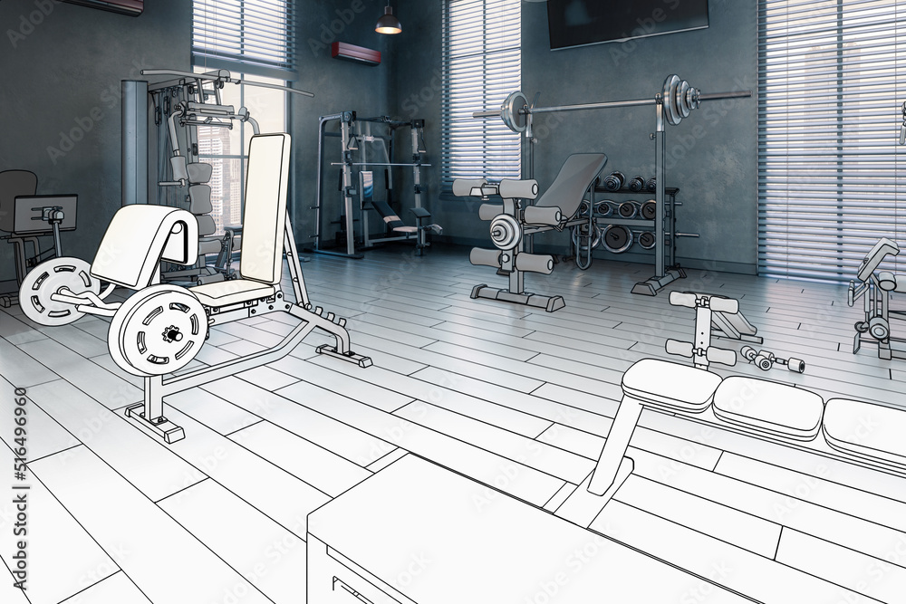 阁楼健身区内集成健身机的健身中心（项目）-3