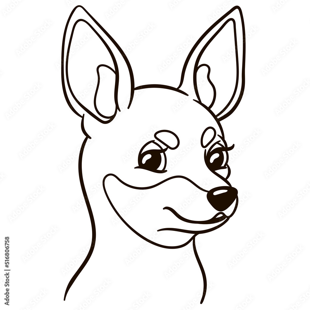 Miniature pinscher dog cartoon illustration. Cute animal print for t-shirts, mugs, totes, stickers, 
