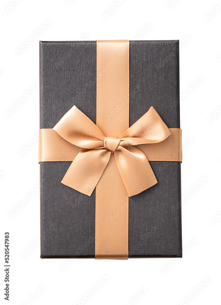 漂亮的礼盒，白色背景上有缎带蝴蝶结。