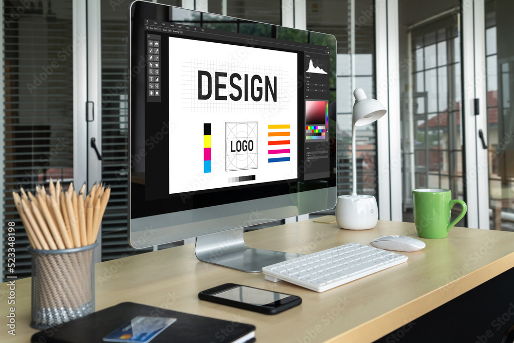用于在计算机上显示网页和商业广告的现代设计的图形设计师软件