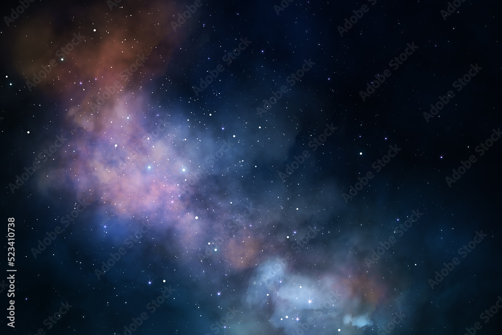 Creative starry dark night sky background. Cosmos and space concept.