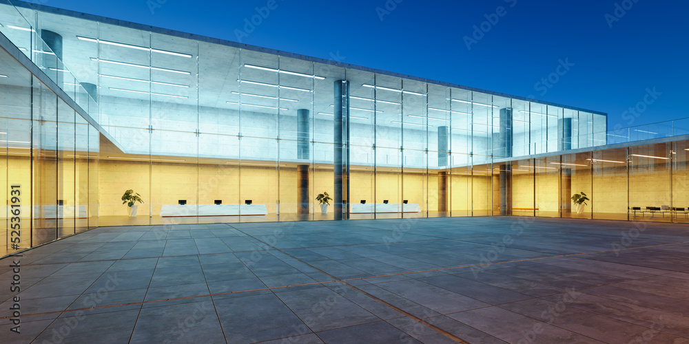 现代玻璃墙商业建筑外墙