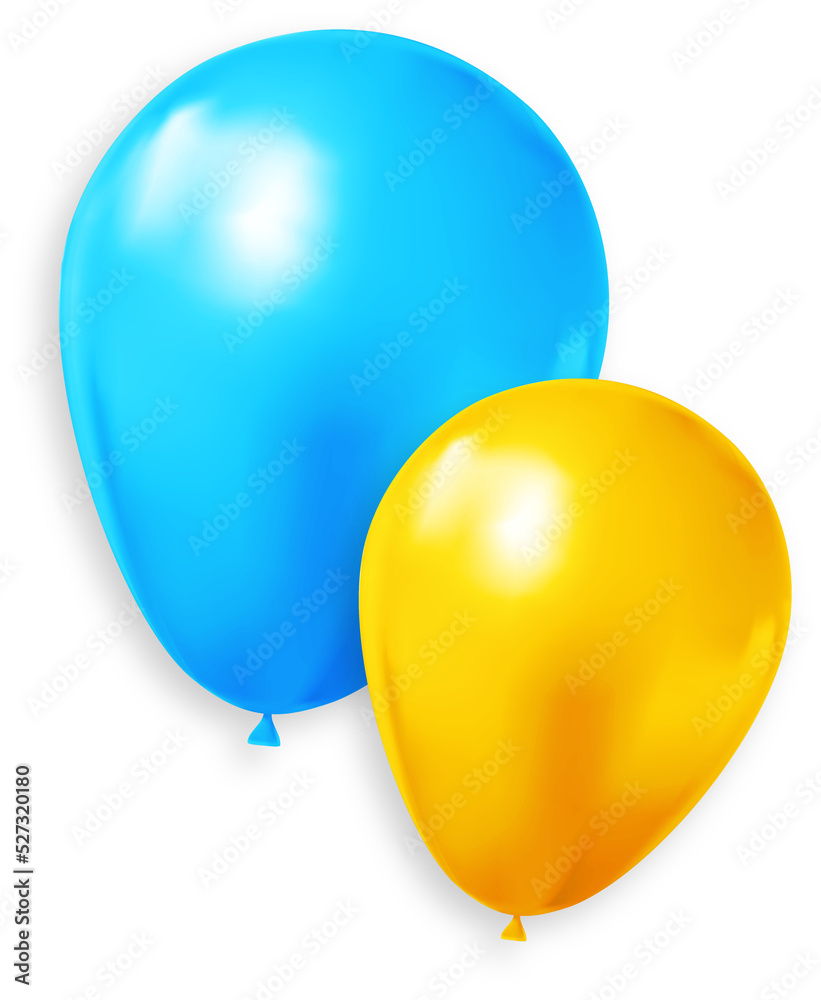 Colorful Birthday Balloons with Shadow