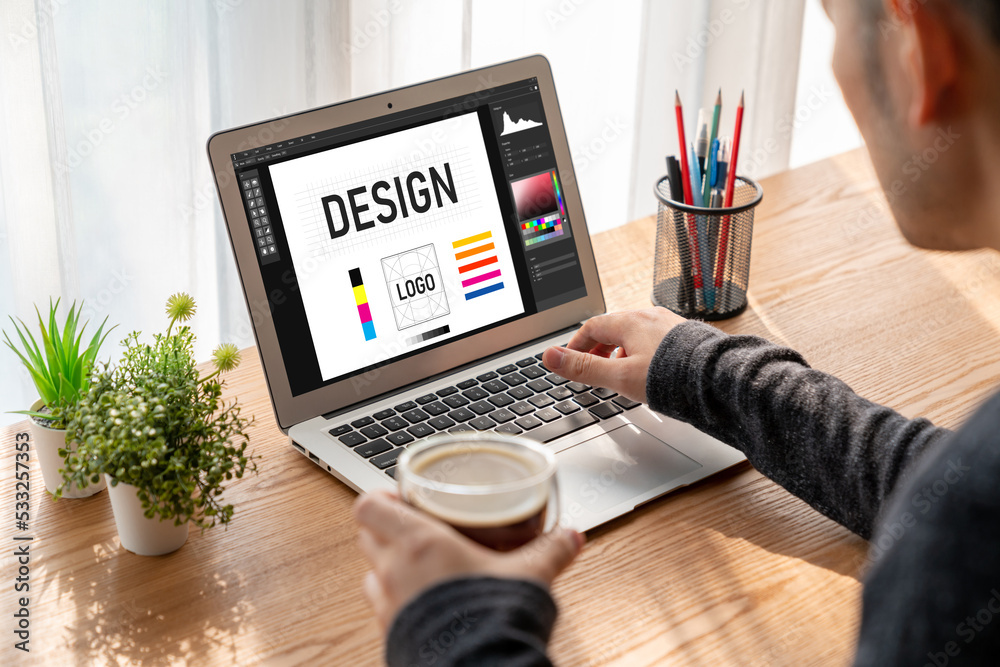用于在计算机上显示网页和商业广告的现代设计的平面设计师软件