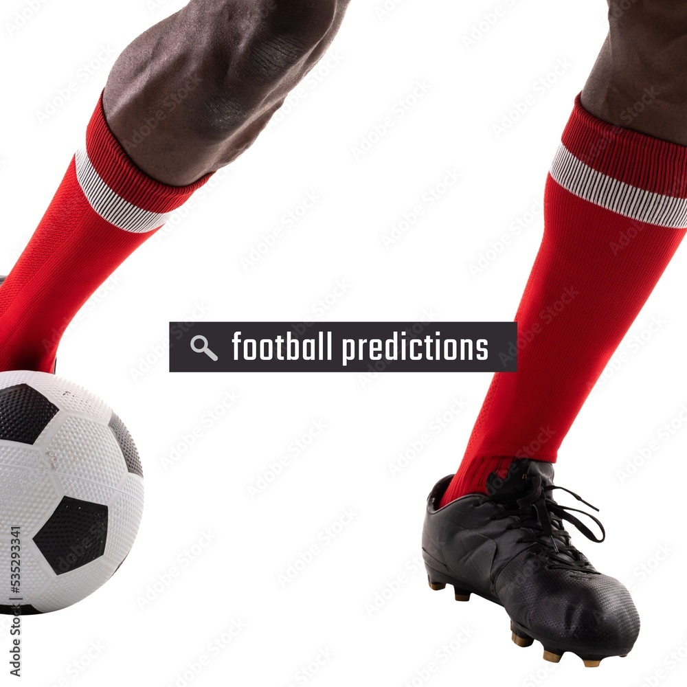 非洲裔美国男子持球运动员腿部足球预测的方形图像