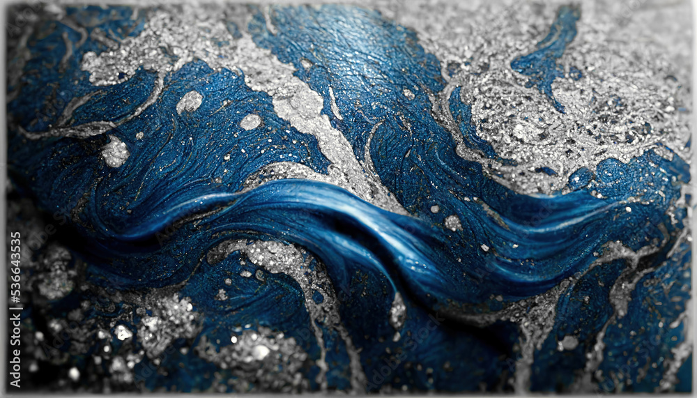深蓝色和白色漩涡的壮观高质量抽象背景。数字艺术3D i