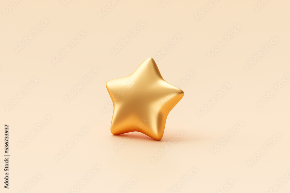 金星评级评论在最佳质量的3d背景上孤立，成功溢价等级符号为金色