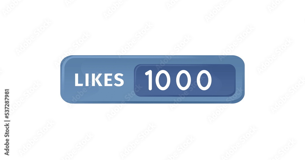 Image of 1000 likes over white background