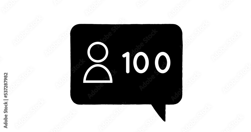 Image of 100 users over white background