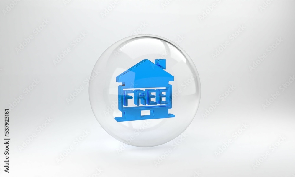 Blue Shelter for homeless icon isolated on grey background. Emergency housing, temporary residence f