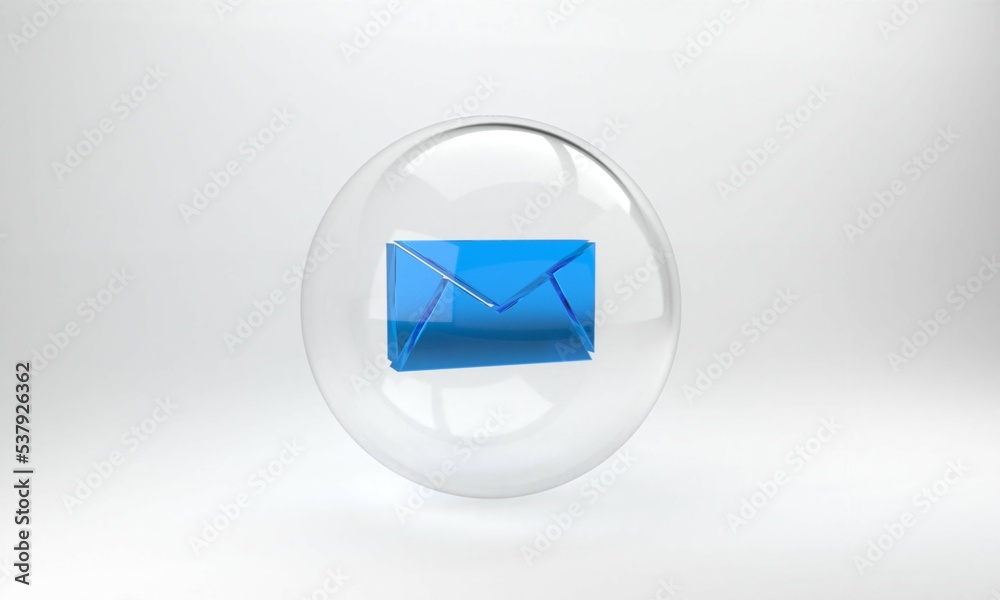 蓝色邮件和电子邮件图标在灰色背景上隔离。信封符号电子邮件。电子邮件符号.G