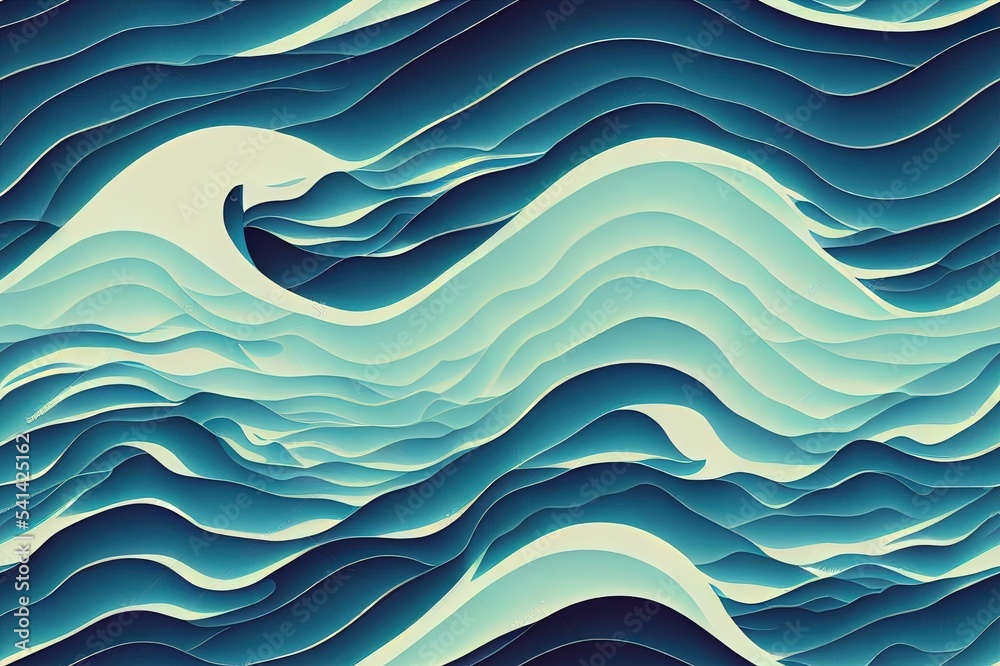 波浪线图案。无缝波浪纹理。水、海、海洋和旅行的背景。简单的黑色g