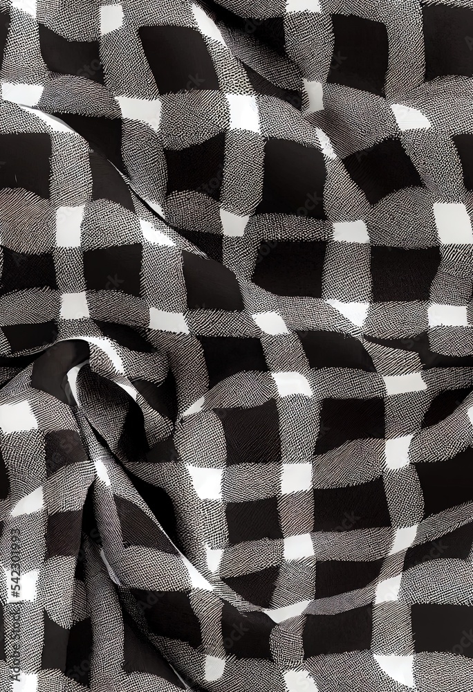 黑白格纹图案2d图解。格子苏格兰格子用于法兰绒衬衫blan