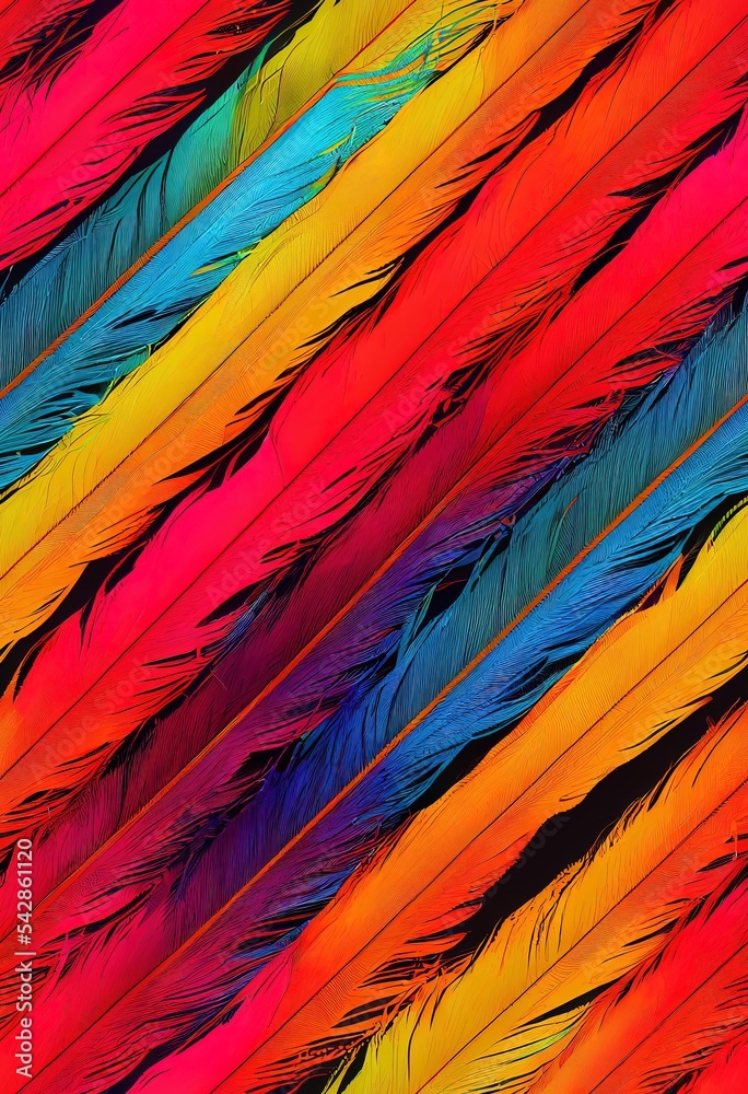 bright multicolored seamless bird feather illustration