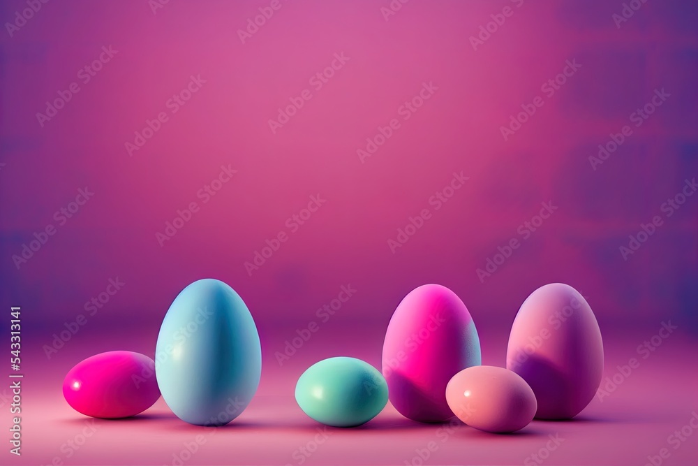 Easter egg on pink background. Spring holiday concept. 3D rendering