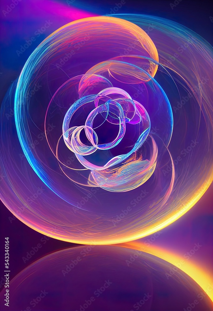 生动的抽象背景。美丽的漩涡轨迹效果框架。神秘的入口。明亮的球形镜头。