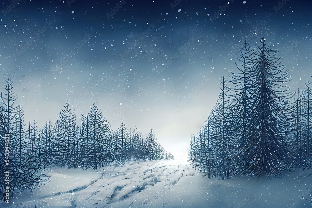 圣诞背景与冷杉树枝。冬季景观