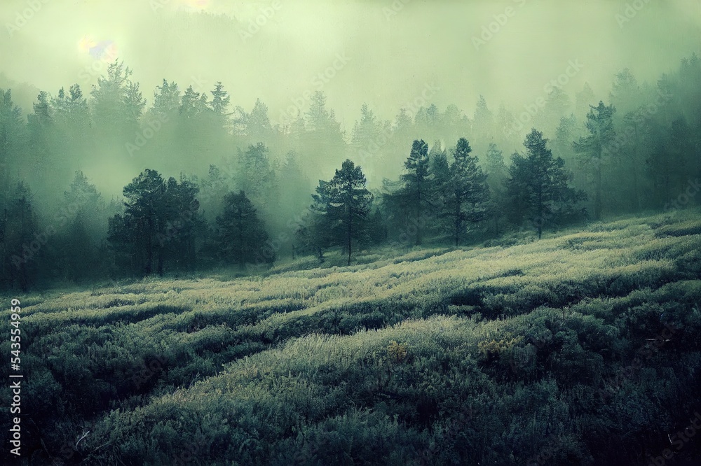 早上山谷里的松林雾很大，气氛看起来很可怕。黑暗的色调
1822630729,一组圣诞老人DJ在俱乐部演奏音乐