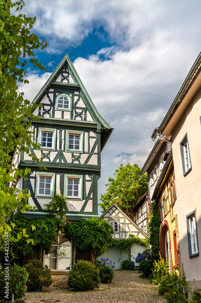 G南部巴登-符腾堡州海尔布隆附近Bad Wimpfen的传统建筑