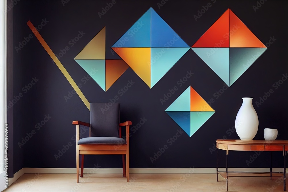 抽象几何艺术作品。时尚的现代三维艺术墙可以用于墙d