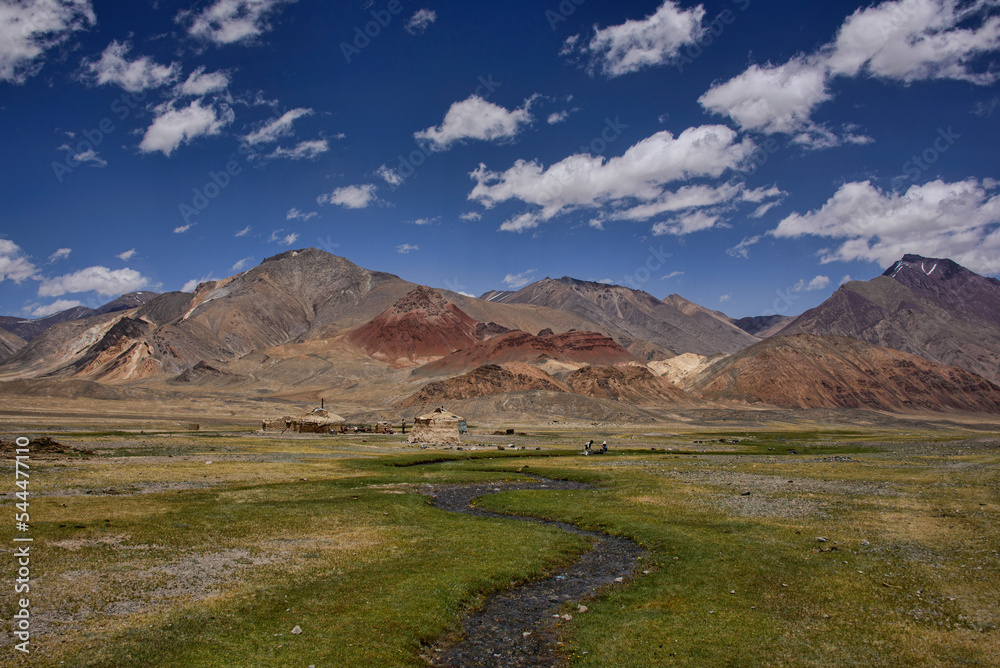 塔吉克斯坦普哈特山谷吉尔吉斯蒙古包营地