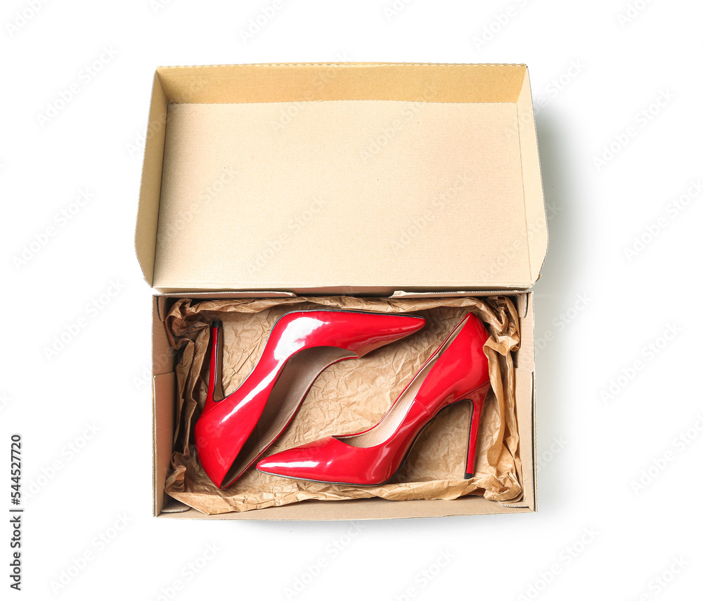 白底红色高跟鞋纸板盒
