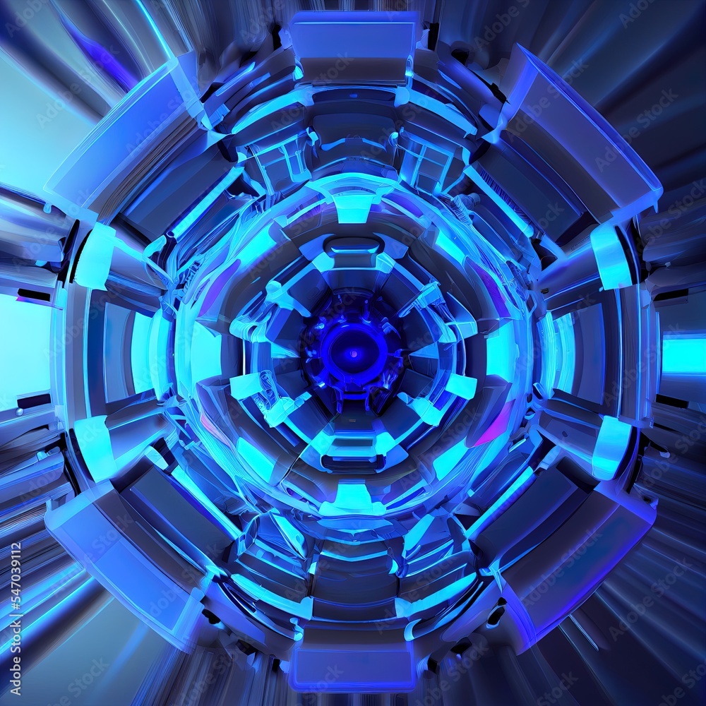 蓝光新技术，8k，计算机生成抽象背景，3D渲染