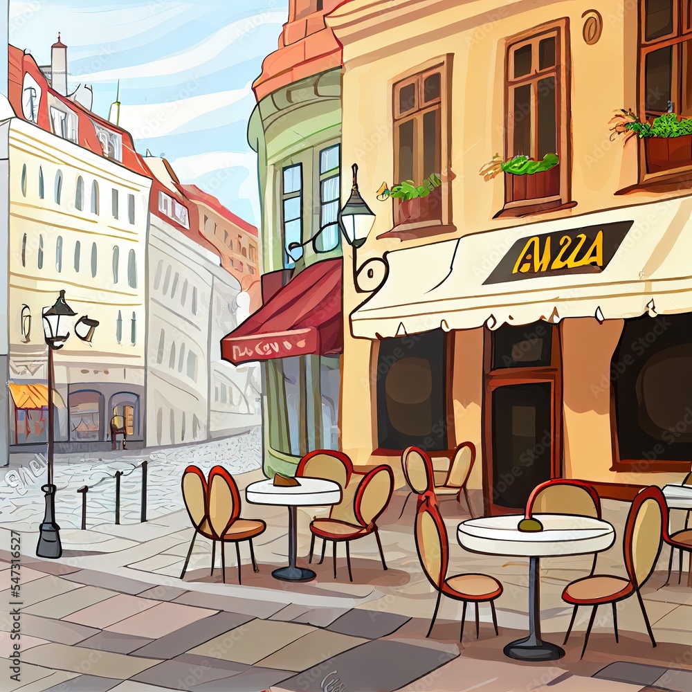 2020年3月23日，拉脱维亚里加。欧洲城市广场上空无一人的街头咖啡馆