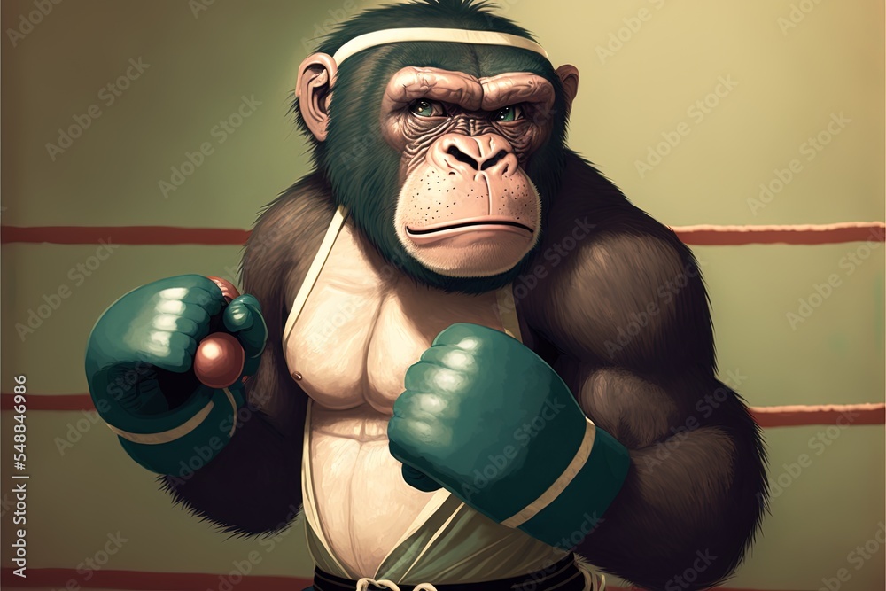 黑猩猩作为职业拳击运动员