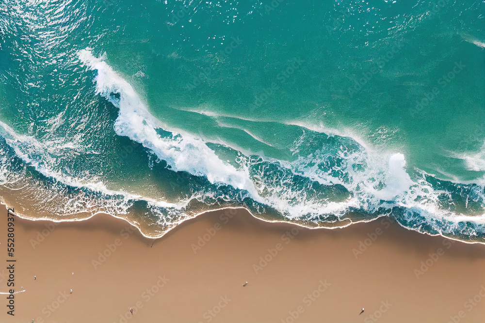 Spectacular drone photo of beach for refreshing and calmness concept. Generative AI. 