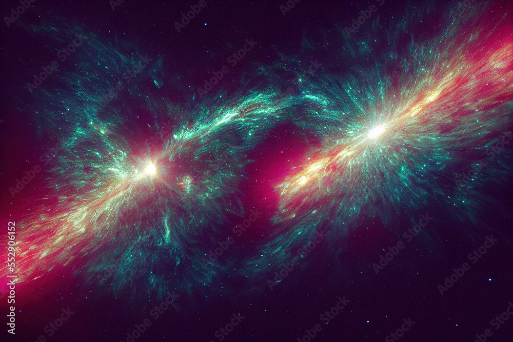 Splendid vibrant color starry galaxy universe in digital art . Generative AI. 