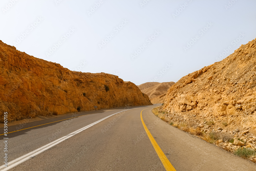View of highway road in desert
