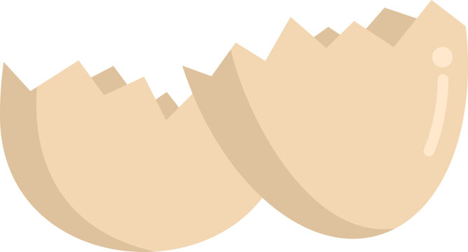 Egg shell trash icon flat vector. Waste food. Dry plastic isolated