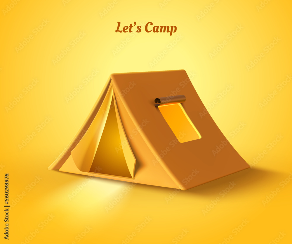 Yellow camping tent