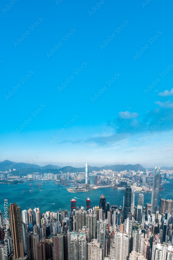 Aerial Hong Kong City Coastline Architecture Skyrim