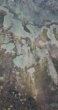 Aerial view drone shot of Sanur beach